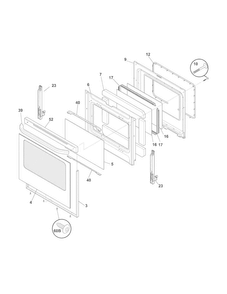 Door Diagram and Parts List for FFEF3048LSM  Frigidaire Range