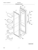 REFRIGERATOR DOOR Diagram and Parts List for WRS3R3EW0  Westinghouse Refrigerator