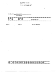 Electric Range/information Diagram and Parts List for 4408C  Frigidaire Range
