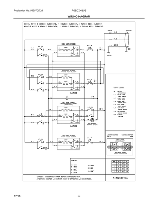 Wiring Diagram Diagram and Parts List for FGEC3048US  Frigidaire Cooktop