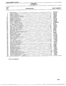 Freezer Page 2 Diagram and Parts List for 43057-7B  Frigidaire Freezer