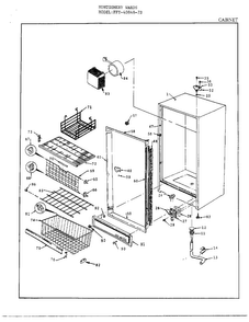 Cabinet Diagram and Parts List for 40848-7B  Frigidaire Freezer