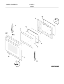 Door Diagram and Parts List for FFGF3017LWH  Frigidaire Range