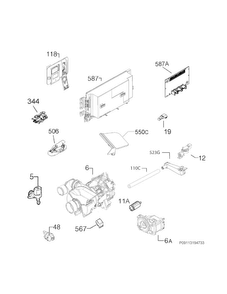 Electrical Parts Diagram and Parts List for FGID2474QW3B  Frigidaire Dishwasher