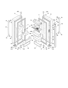 Fresh Food Doors Diagram and Parts List for EI23BC35KB6  Electrolux Refrigerator