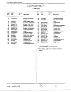 Chest Freezer 13 Cu. Ft. Page 2 Diagram and Parts List for 83051-0D  Frigidaire Freezer