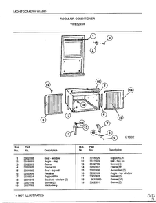 Room Air Conditioner Page 8 Diagram and Parts List for 5249A  Frigidaire Air Conditioner