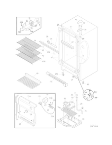 Cabinet Diagram and Parts List for FFRU17B2QWA  Frigidaire Refrigerator