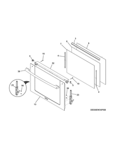Door Diagram and Parts List for EW30EW55PSB  Electrolux Wall Oven