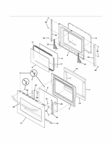 Doors Diagram and Parts List for 79047773405  Kenmore Wall Oven
