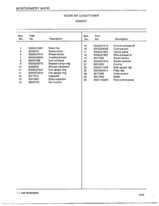 Room Air Conditioner Page 4 Diagram and Parts List for 5068007  Frigidaire Air Conditioner
