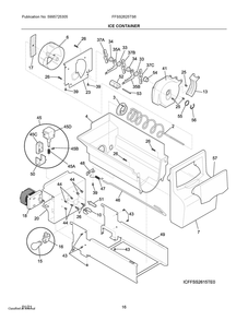 Ice Container Diagram and Parts List for FFSS2625TS6  Frigidaire Refrigerator