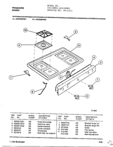 Frigidaire Range Page 2 Diagram and Parts List for 2231  Frigidaire Range