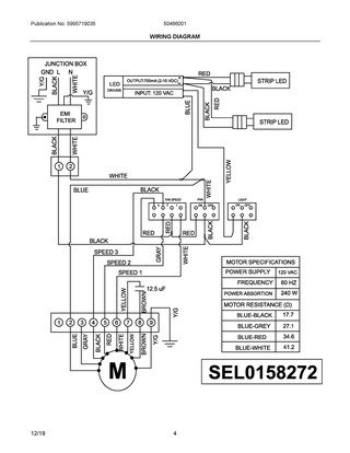 Wiring Diagram Diagram and Parts List for 50466001  Frigidaire Range Hood