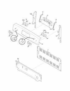 Backguard Diagram and Parts List for 79090900608  Kenmore Range