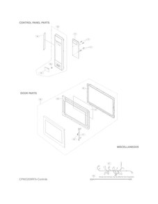 Control Panel,door,miscellaneous Diagram and Parts List for CPMO209RFA  Frigidaire Microwave