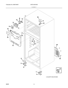 Cabinet Diagram and Parts List for GRTE1834VW0  Frigidaire Refrigerator