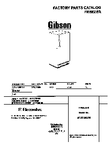 Cover Diagram and Parts List for GFU21M6HW1  Gibson Freezer