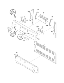 Backguard Diagram and Parts List for KEF355XSD  Kelvinator Range