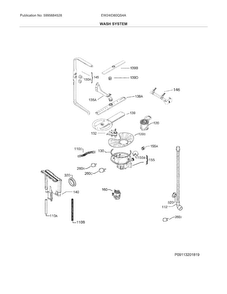 Wash System Diagram and Parts List for EW24ID80QS4A  Electrolux Dishwasher