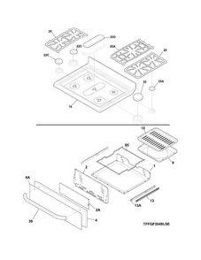 Top/drawer Diagram and Parts List for FFGF3049LSG  Frigidaire Range