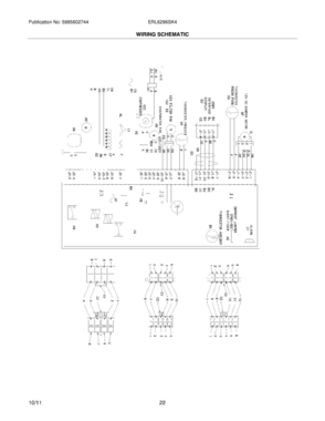 22 - WIRING SCHEMATIC Diagram and Parts List for ERL6296SK4  Frigidaire Refrigerator