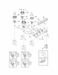 Burner Diagram and Parts List for 79032419902  Kenmore Cooktop
