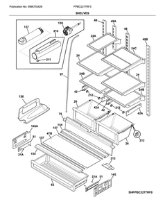 Shelves Diagram and Parts List for FPBG2277RF3  Frigidaire Refrigerator