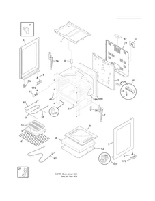 Body Diagram and Parts List for FFEF3005MQB  Frigidaire Range