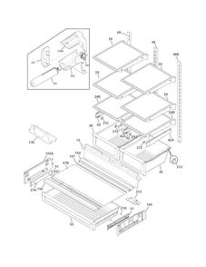 Shelves Diagram and Parts List for FPHN2899LF7  Frigidaire Refrigerator