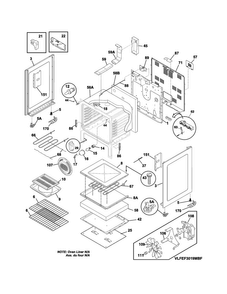 Body Diagram and Parts List for FFEF3019MSF  Frigidaire Range