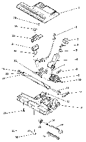 Power Nozzle Diagram and Parts List for 00067  Electrolux Canister Vacuum