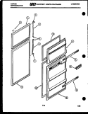 DOOR PARTS Diagram and Parts List for 95-1437-00-01  Tappan Refrigerator