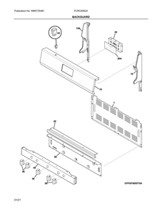 Backguard Diagram and Parts List for FCRG3052ABC  Frigidaire Range