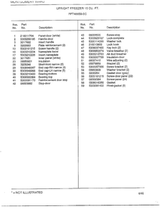Upright Freezer 15 Cubic Feet Page 2 Diagram and Parts List for 46659-0C  Frigidaire Freezer