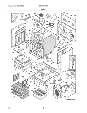 04 - BODY Diagram and Parts List for E30GF74TPSA  Frigidaire Range