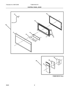 Control Panel, Door Diagram and Parts List for FGBM15WCVFA  Frigidaire Range