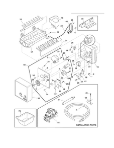 Freezer Ice Maker Diagram and Parts List for EI23BC65KS3  Electrolux Refrigerator