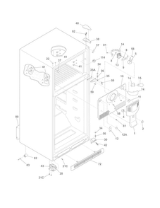 Cabinet Diagram and Parts List for FGHT1832PF0  Frigidaire Refrigerator