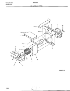 Air Handling Parts Diagram and Parts List for 5263004B  Frigidaire Air Conditioner