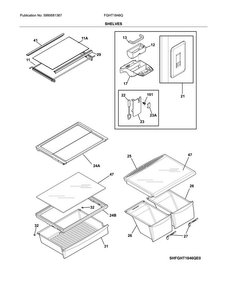 Shelves Diagram and Parts List for FGHT1846QP3  Frigidaire Refrigerator