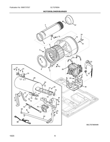 Motor/Blower/Burner Diagram and Parts List for ELTG7600AT0  Frigidaire Washer Dryer Combo
