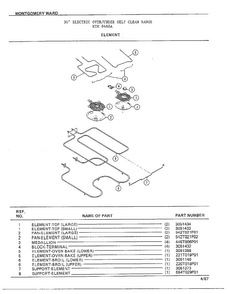Element Diagram and Parts List for 8468A  Frigidaire Range