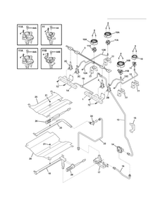 Burner Diagram and Parts List for CFGS3035LS3  Frigidaire Range