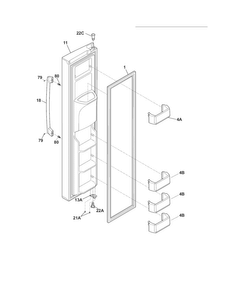 Freezer Door Diagram and Parts List for EI23CS65KS1  Electrolux Refrigerator
