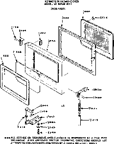 Door Parts Diagram and Parts List for 5649918011  Kenmore Microwave