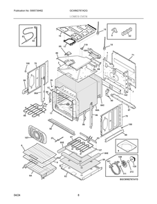Lower Oven Diagram and Parts List for GCWM2767ADG  Frigidaire Microwave Oven Combo