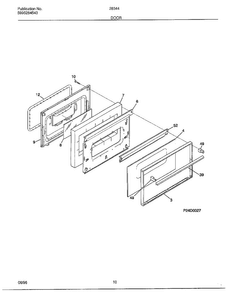 Door Diagram and Parts List for 283447D  Frigidaire Range