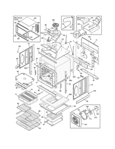 Lower Oven Diagram and Parts List for FPMC2785PFB  Frigidaire Microwave Oven Combo
