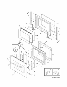 Doors Diagram and Parts List for 79047763407  Kenmore Wall Oven